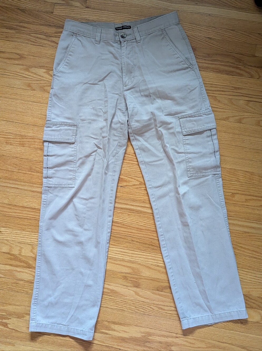 George Light Beige Cargo Pants with Leg Pockets